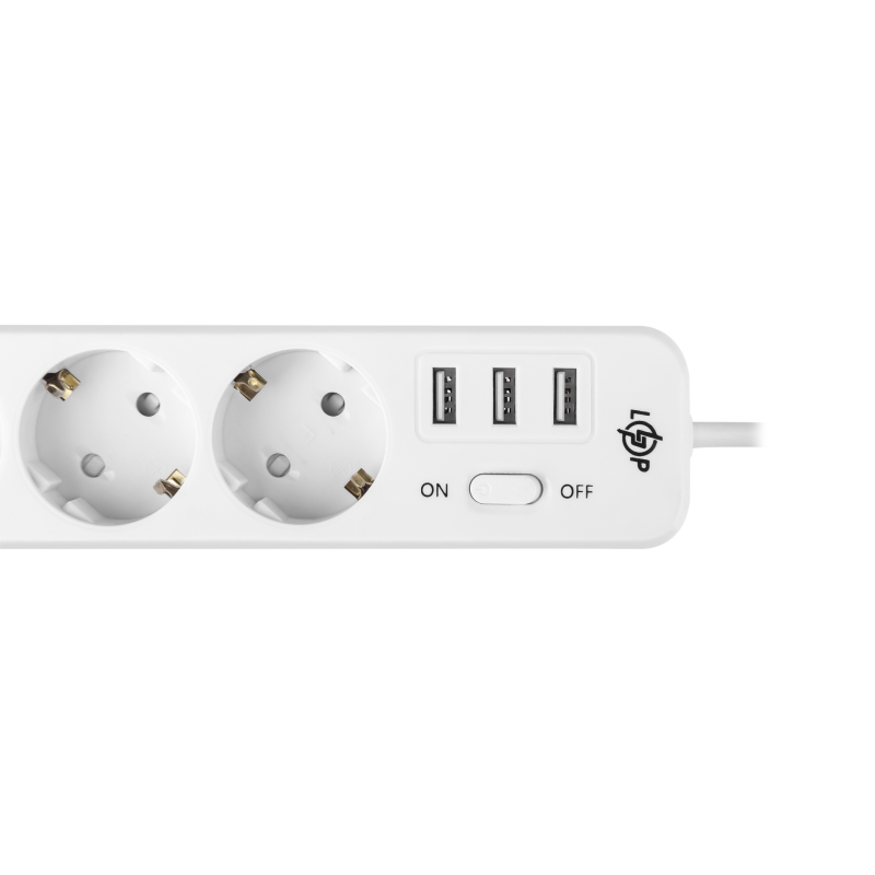 Мережевий фільтр PREMIUM LP-X3 USB 2 м White (2200 Вт)