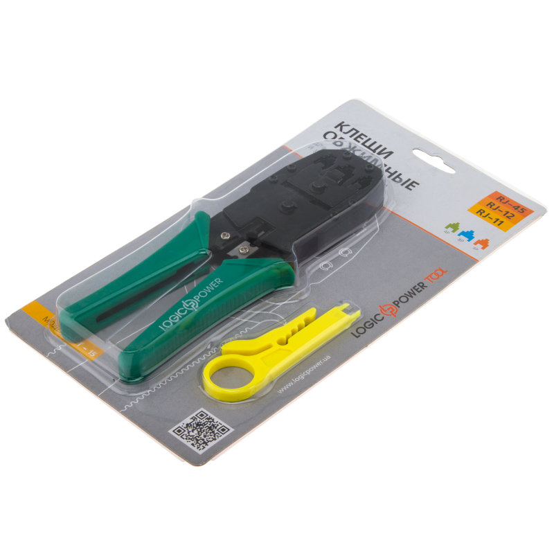 Інструмент для обтискання RJ45 (8P8C) та RJ12/11 (6P6C) LPT-15 (резиновые ручки)