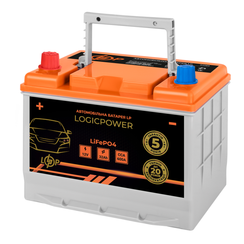 Автомобільний літієвий акумулятор LP LiFePO4 12V - 32 Ah (+ зліва) BMS 600А