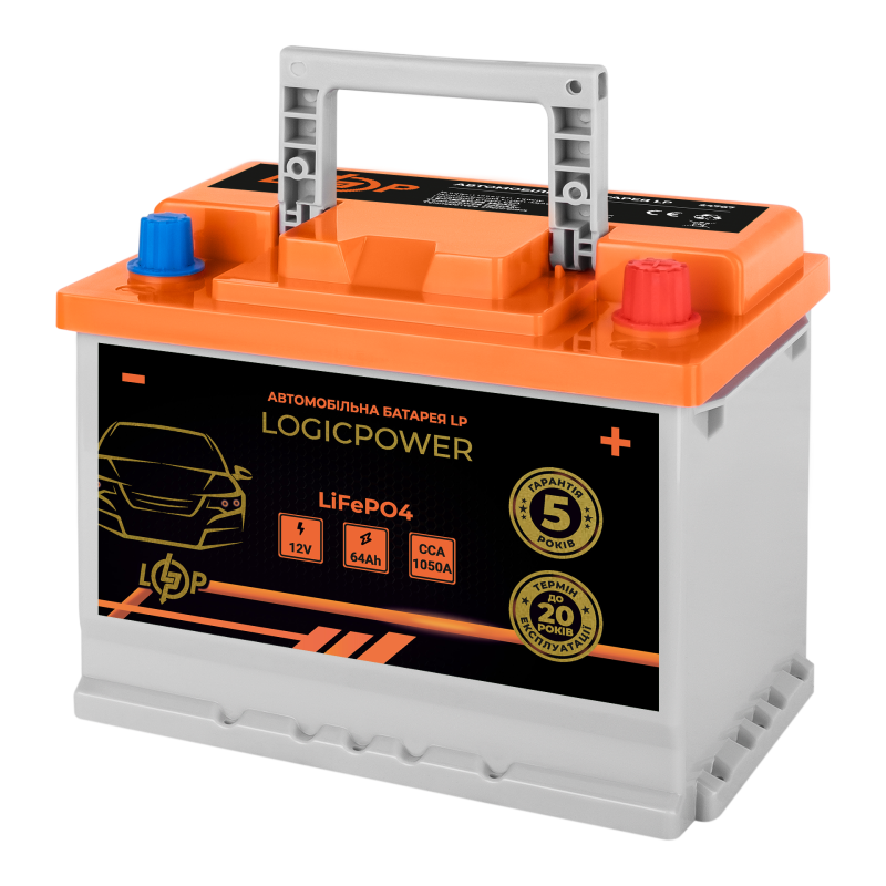 Автомобільний літієвий акумулятор LP LiFePO4 12V - 64 Ah (+ праворуч) BMS 1050А