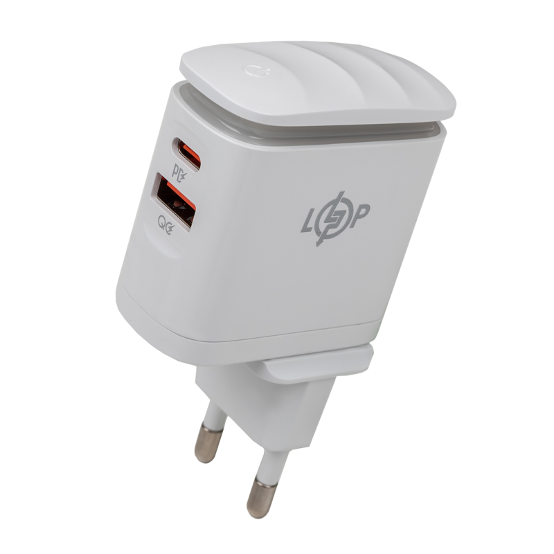 Зарядка для телефона LP 25W (Type-C+USB) QC3.0 PD + кабель (Type-C to Type-C) 25WCH