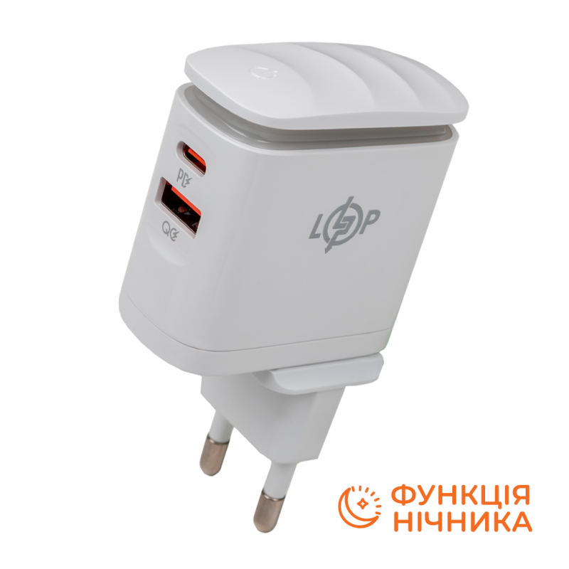 Зарядка для телефона LP 25W (Type-C+USB) QC3.0 PD + кабель (Type-C to Type-C) 25WCH