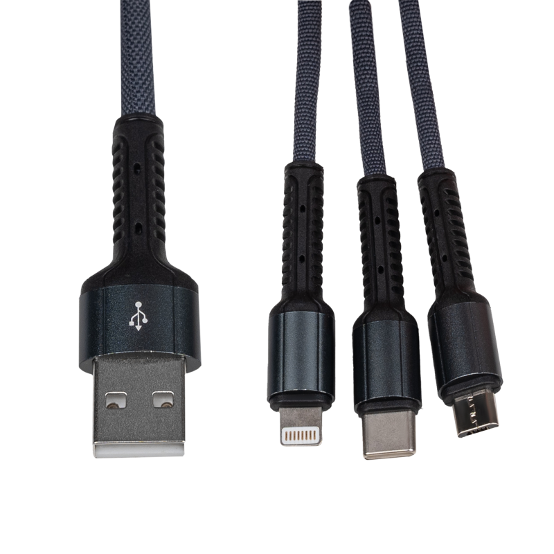 Кабель (шнур) LP 3 в 1 USB 3.0 to Type-C/Lightning/Micro-USB 1м (C20CM)