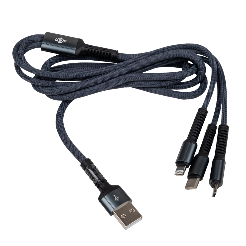 Кабель (шнур) LP 3 в 1 USB 3.0 to Type-C/Lightning/Micro-USB 1м (C20CM)