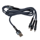 Кабель (шнур) LP 3 в 1 USB 3.0 to Type-C/Lightning/Micro-USB 1м (C20CM)
