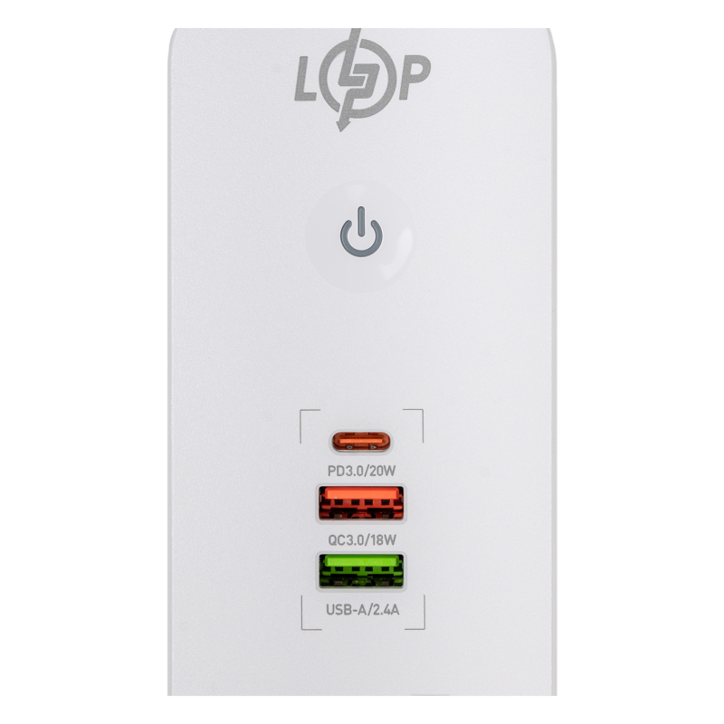 Мережевий фільтр (подовжувач) LP (5x220V-2500W, 1xUSB-38W/PD/QC3.0, 1xType-C 20W, 1xUSB 18W)