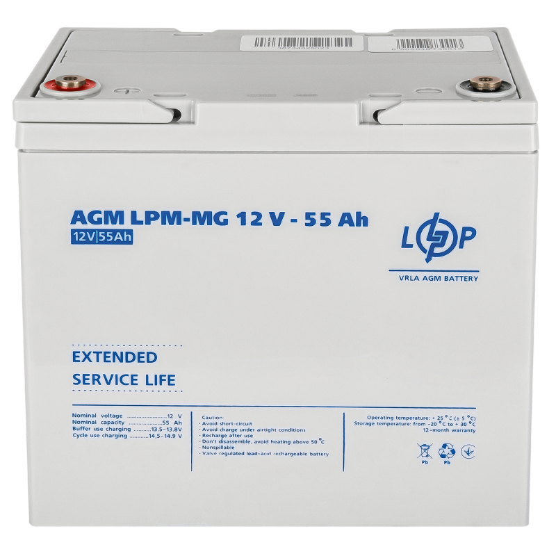 Акумулятор мультигелевий LPM-MG 12V - 55 Ah