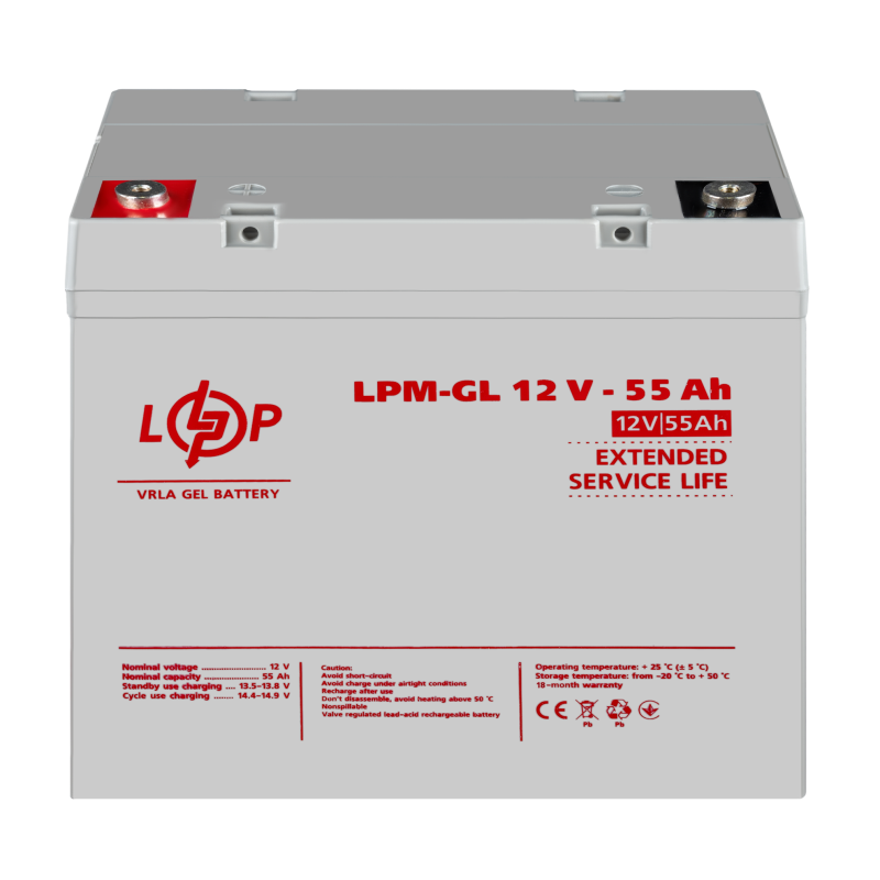 Аккумулятор гелевий LPM-GL 12V - 55 Ah