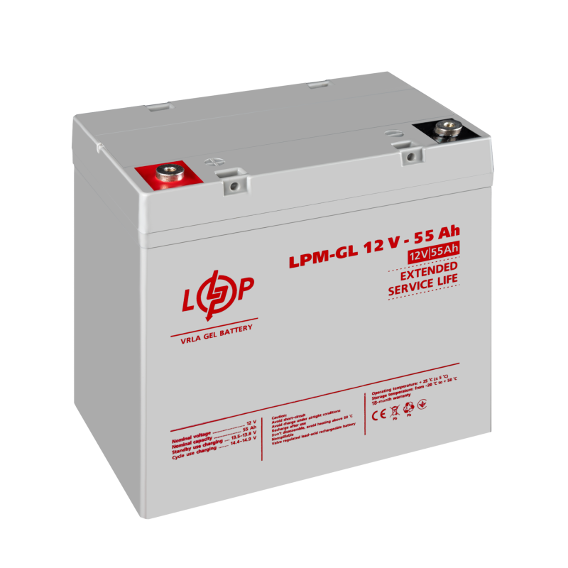 Аккумулятор гелевий LPM-GL 12V - 55 Ah