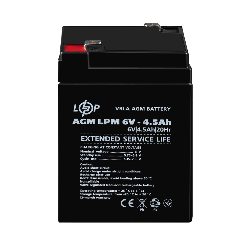 Акумулятор AGM LPM 6V - 4.5 Ah