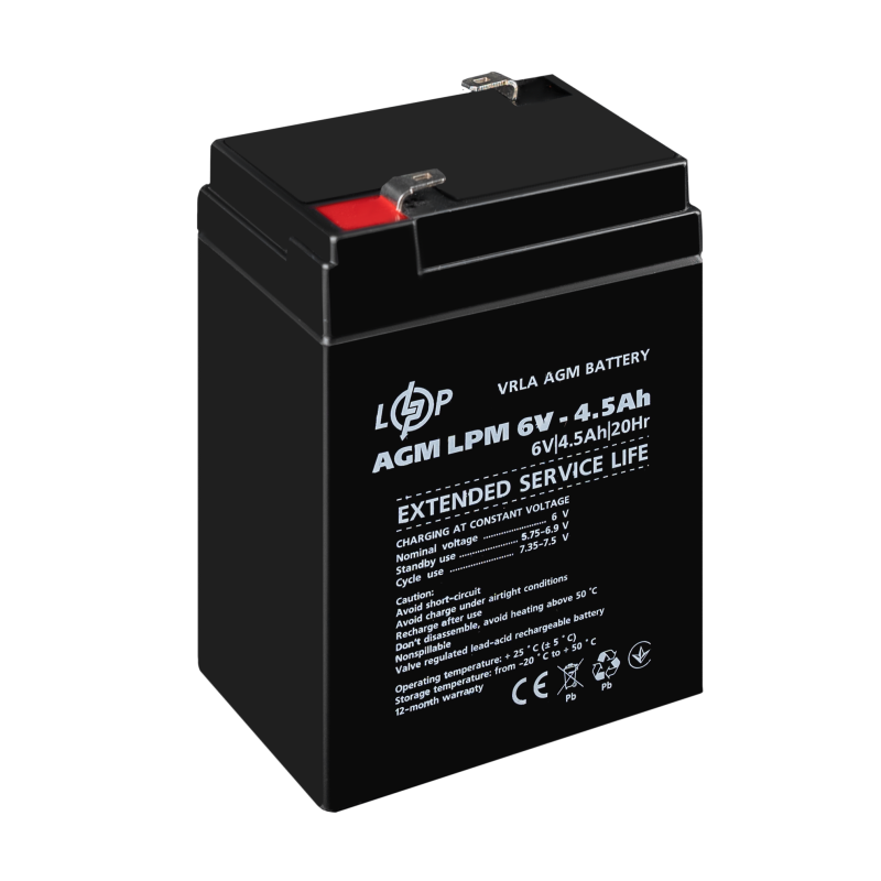 Акумулятор AGM LPM 6V - 4.5 Ah