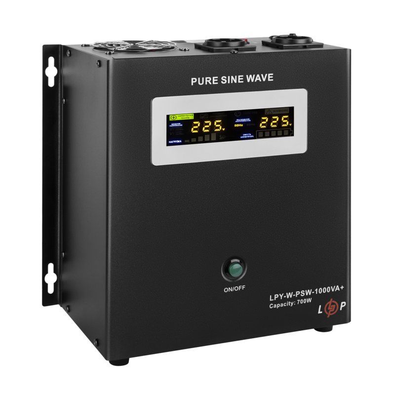 ДБЖ з правильною синусоїдою 12V LPY-W-PSW-1000VA+(700Вт)10A/20A