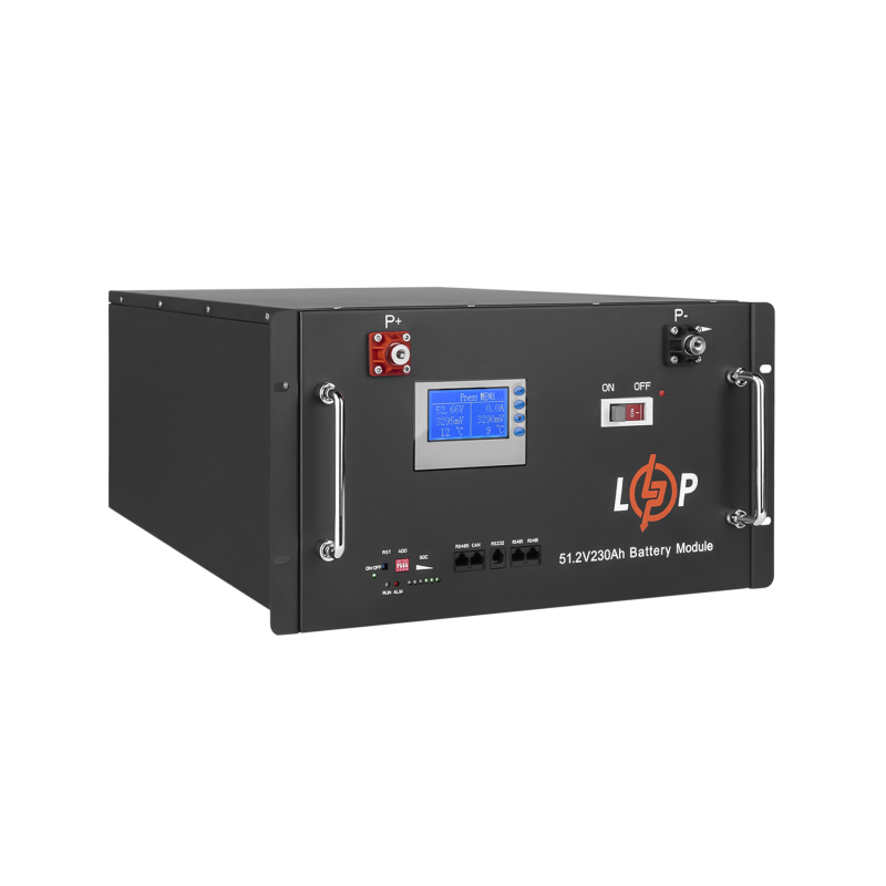 Акумулятор LP LiFePO4 48V (51,2V) - 230 Ah (11776Wh) (Smart BMS 200A) з LCD RM RS485/CAN
