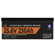 Акумулятор LP LiFePO4 25,6V - 230 Ah (5888Wh) (Smart BMS 150А) з BT пластик