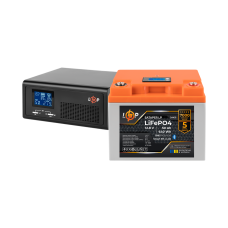 Комплект резервного живлення LP(LogicPower) ДБЖ + літієва (LiFePO4) батарея (UPS В430VA + АКБ LiFePO4 640W)
