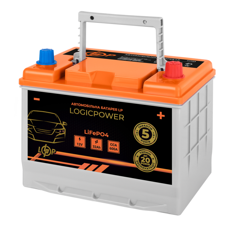 Автомобільний літієвий акумулятор LP LiFePO4 12V - 32 Ah (+ праворуч) BMS 600А