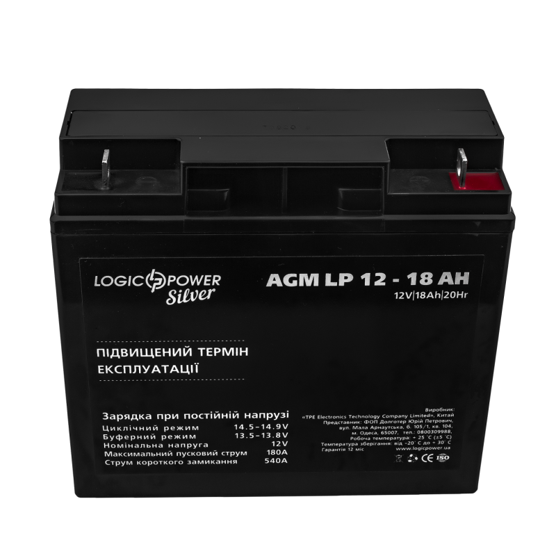 Акумулятор AGM LP 12V - 18 Ah Silver