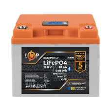 Акумулятор LP LiFePO4 12,8V - 50 Ah (640Wh) (BMS 80А/50A) пластик LCD Smart BT