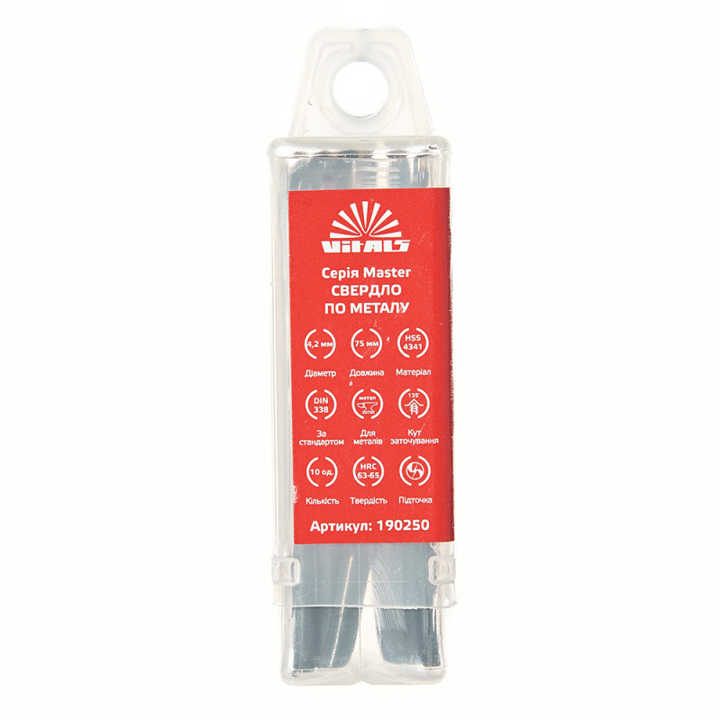 Свердло по металу HSS 4341 4.2 (10 од.) Vitals Master