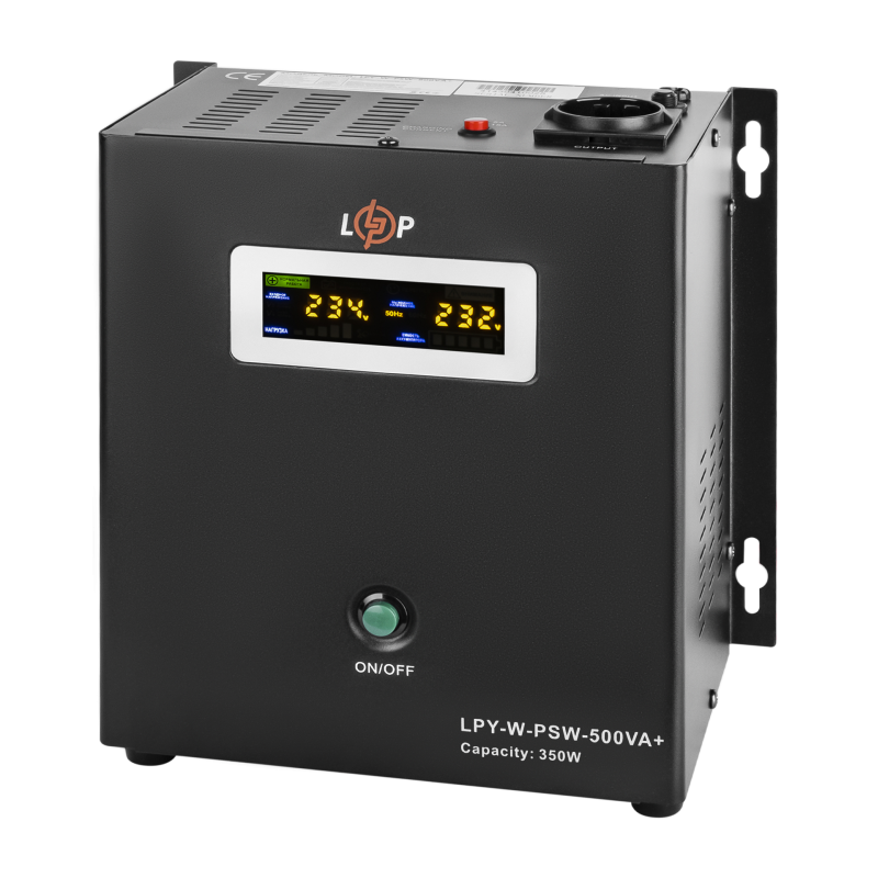 ДБЖ з правильною синусоїдою 12V LPY-W-PSW-500VA+(350Вт)5A/10A